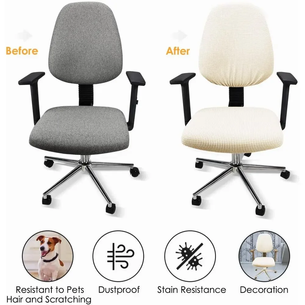 Soft Stretch Spandex Chair Seat Slipcover and Backrest Cover Beige